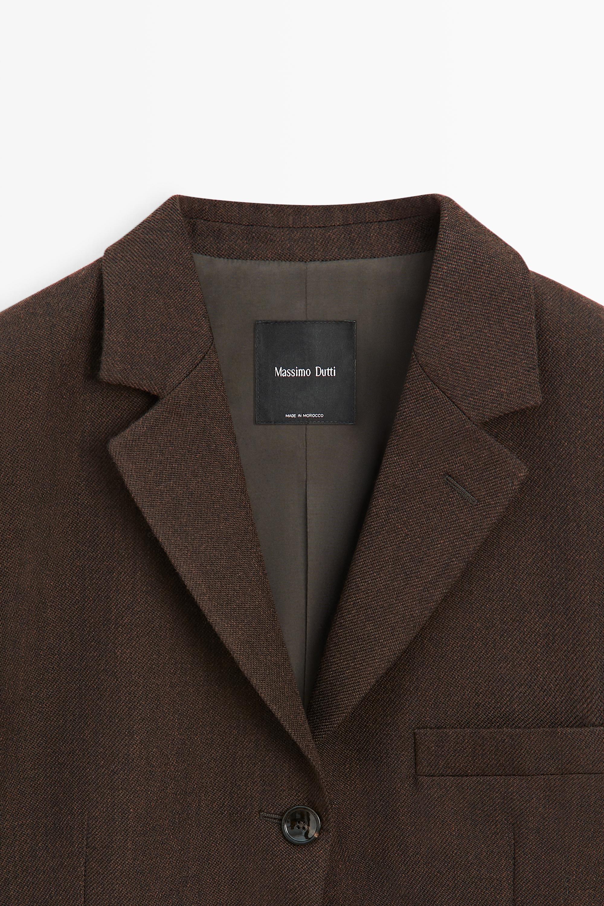100% wool button detail blazer